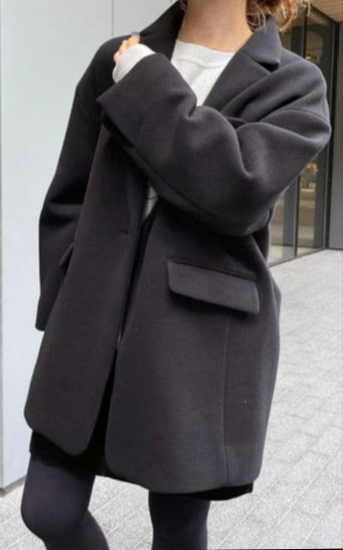 Spick and Span サイズ36 モッサジャケットライクコート 黒