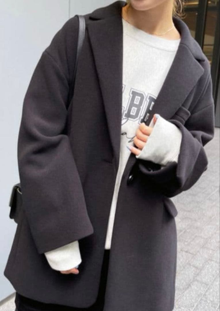 Spick and Span サイズ36 モッサジャケットライクコート 黒