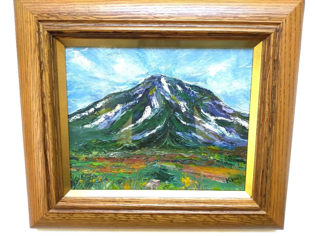 油彩画　【 大雪山 】3号　額付き！