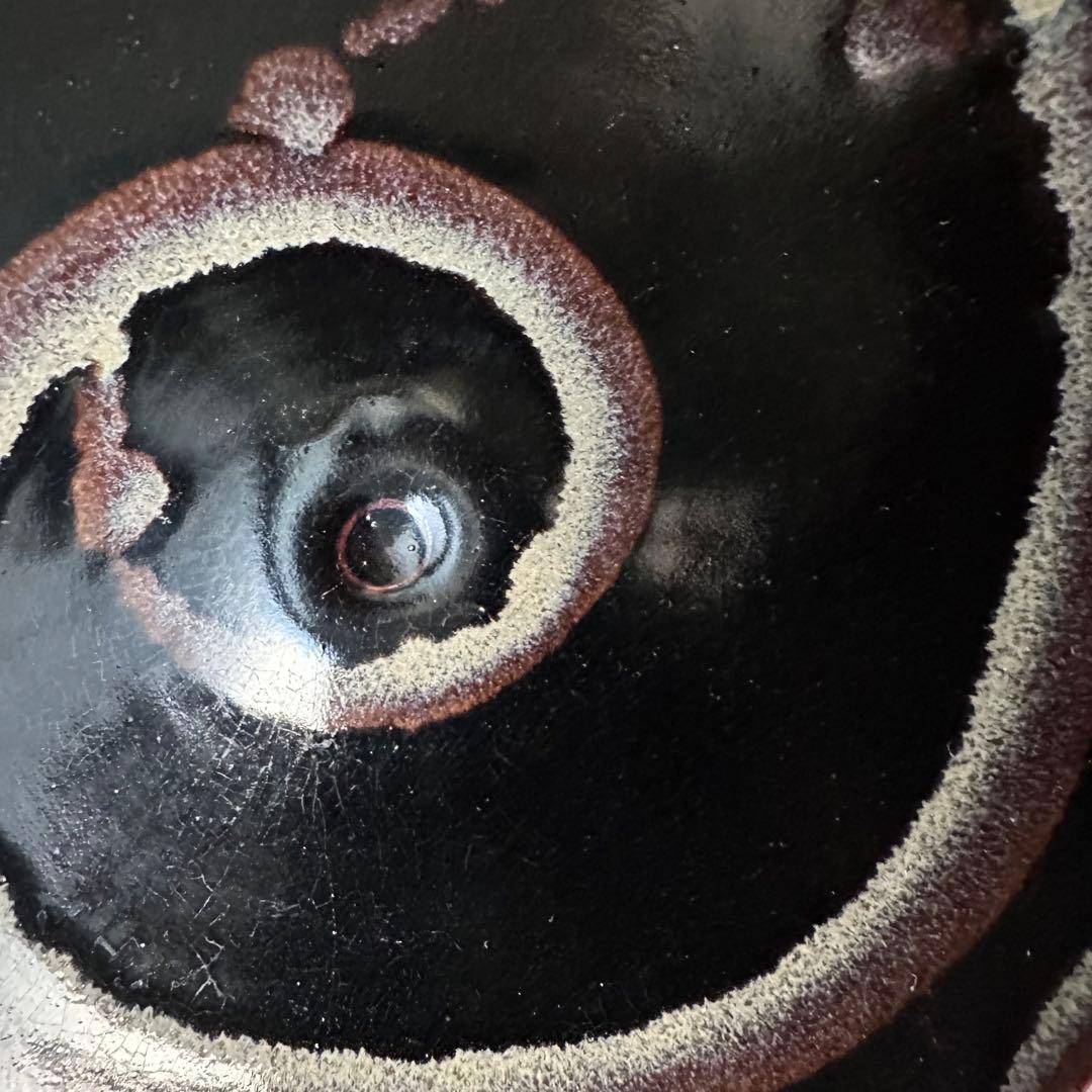 天目碗　黑釉　窯変　同心円紋　時代唐物　宋　李朝　高麗　古玩　伊万里　唐津　備前