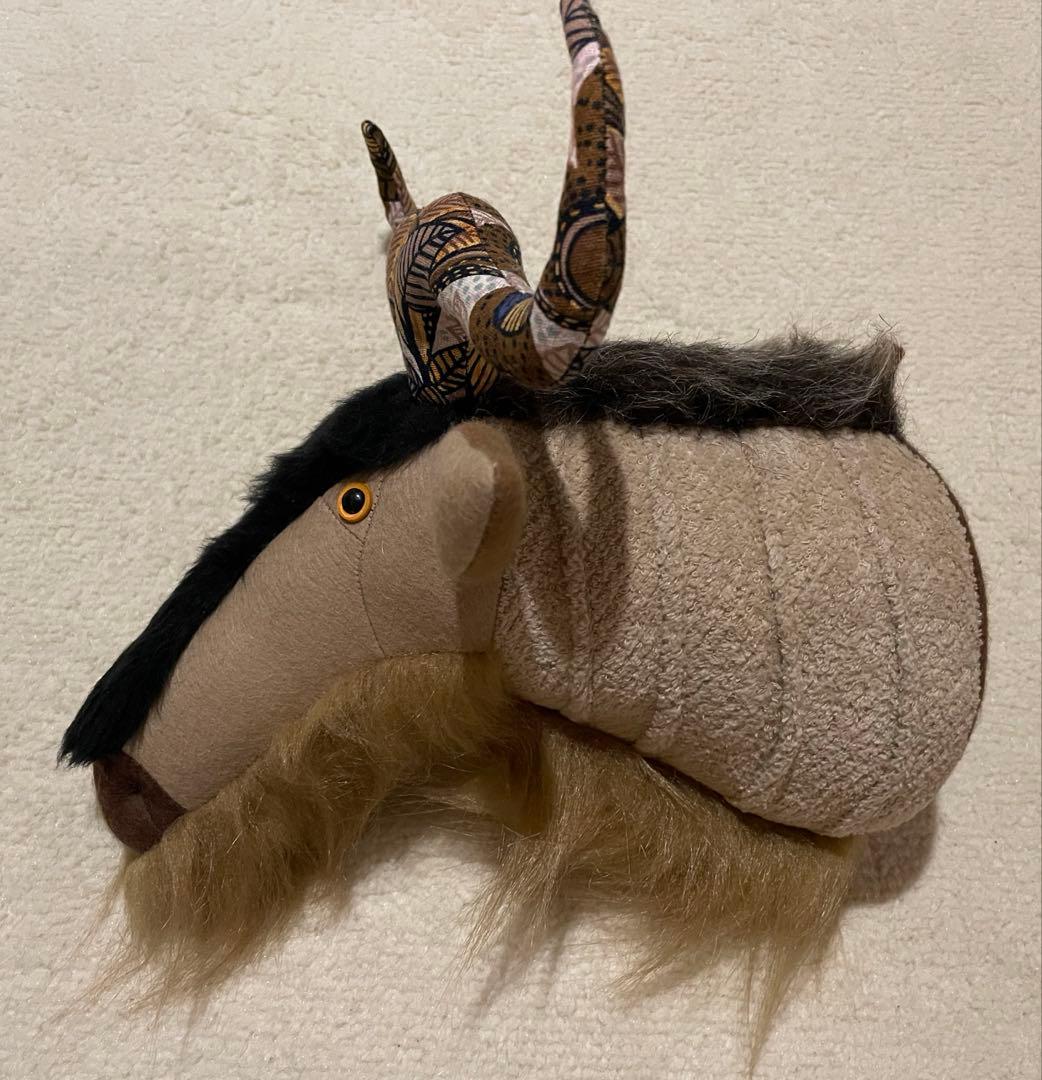 動物の壁飾りANIMAL TROPHY Gnu (S.size) アフリカ柄