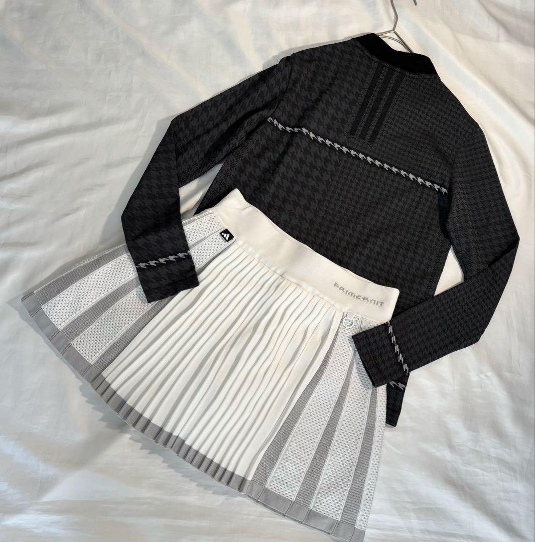 新品adidas ゴルフPRIMEKNITポロ襟シャツ　プリーツスカート