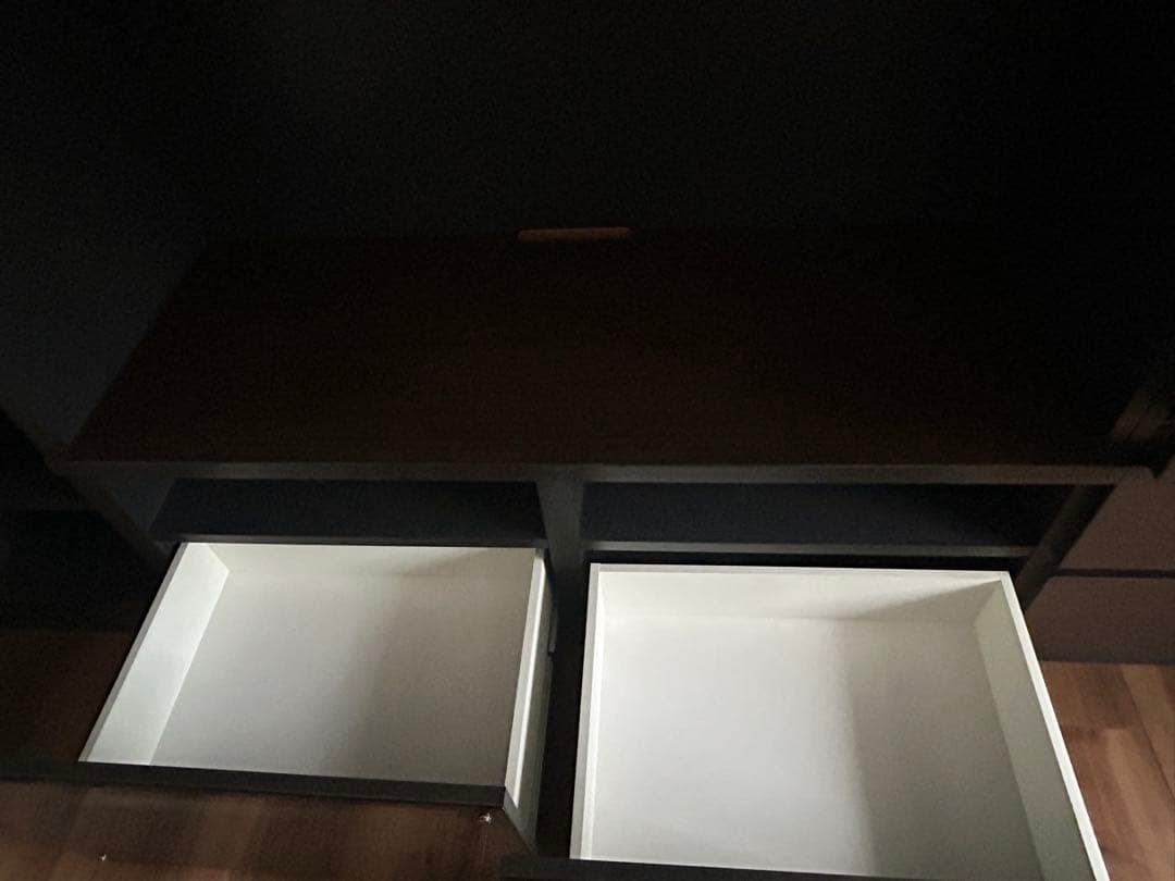 壁面収納　テレビ台　棚　すえ木工　ダークブラウン