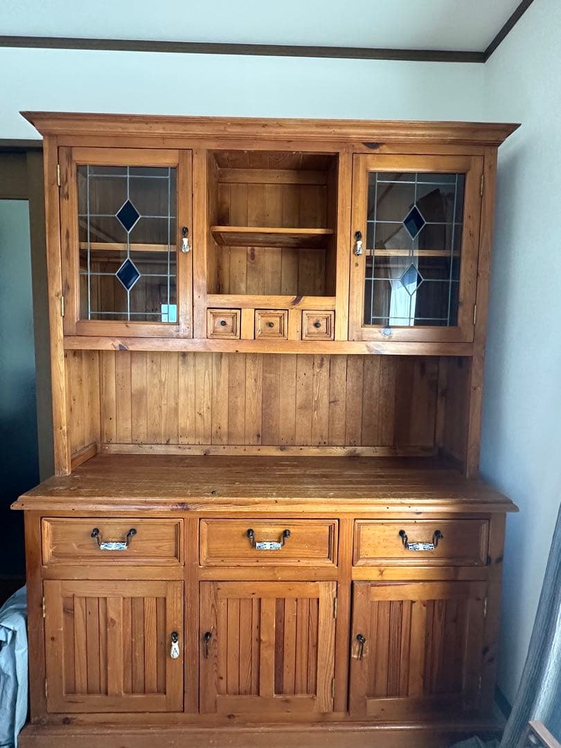 北欧風カップボード　ナチュラルウッド