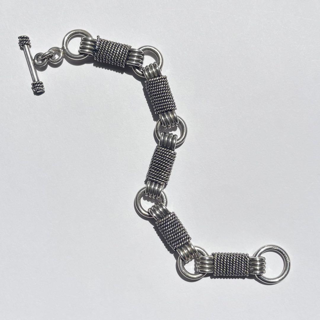 メキシコ製 ヴィンテージ 925 ヘビーロープチェーンブレスレット 82g