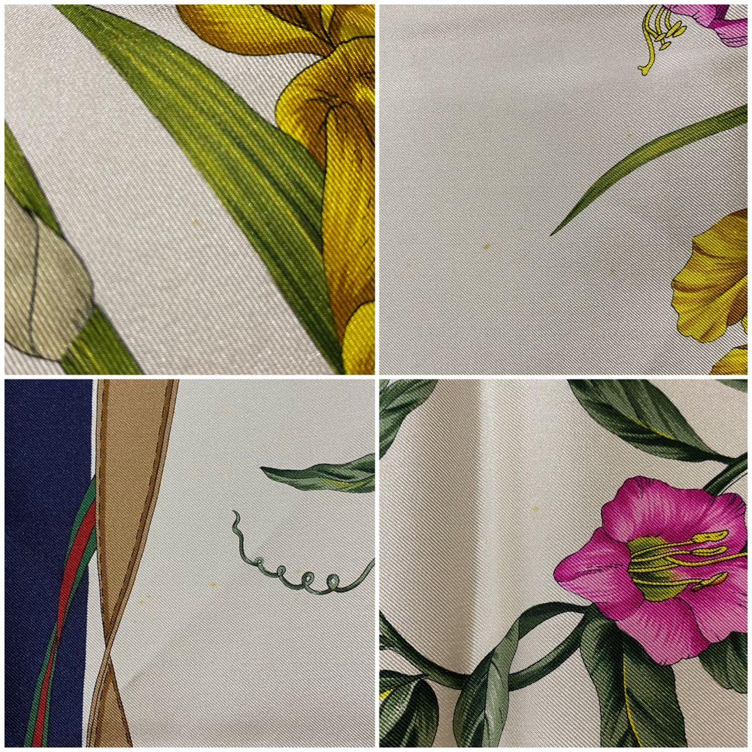 GUCCI 大判シルクスカーフ フローラル 花柄 シェリーライン ボタニカル