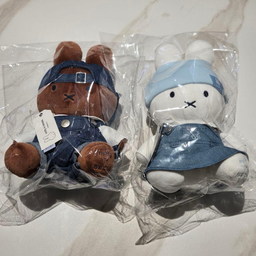 韓国　ソウル限定ミッフィー miffy ぬいぐるみ　2体セット　デニム