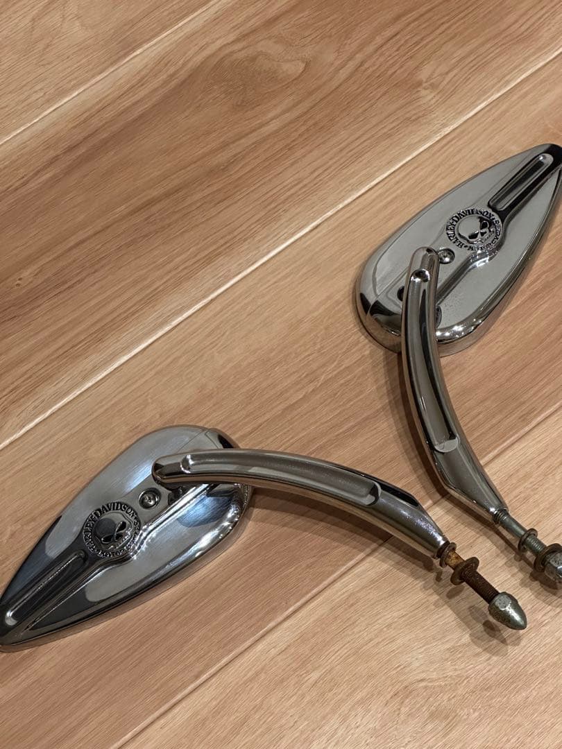 ウィリースカルG ハーレー純正ミラー　純正オプション品　バイクミラー　クローム