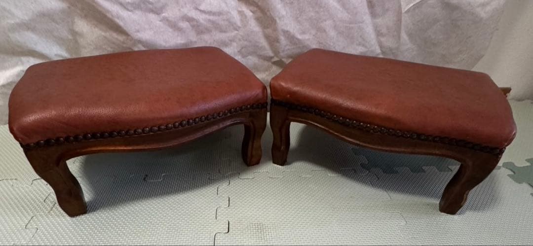 スツール 猫脚 オットマン 補助椅子　イタリア家具　アンティーク