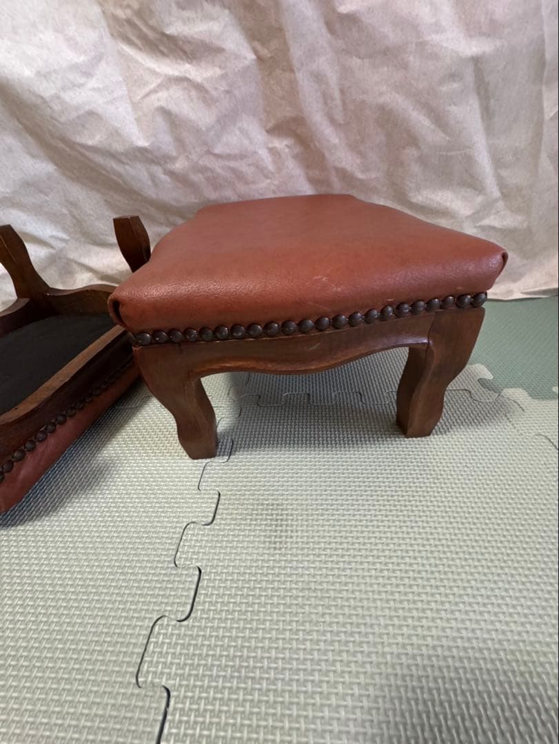 スツール 猫脚 オットマン 補助椅子　イタリア家具　アンティーク