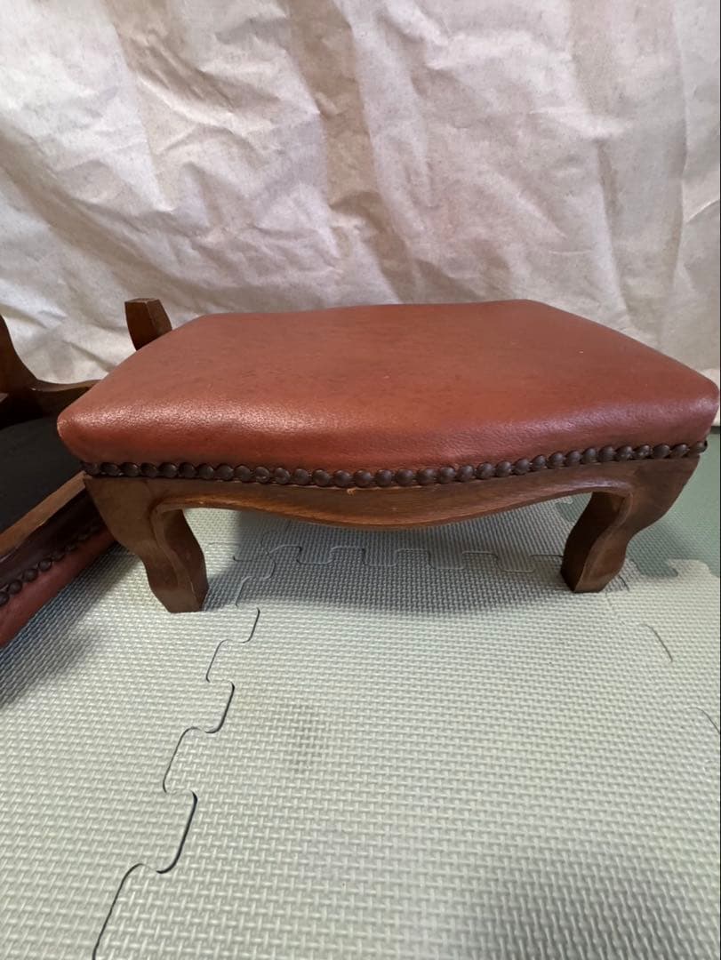 スツール 猫脚 オットマン 補助椅子　イタリア家具　アンティーク