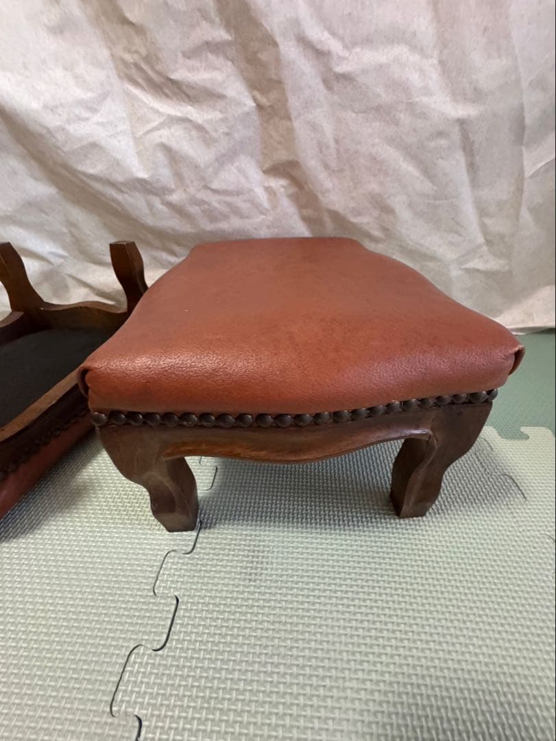 スツール 猫脚 オットマン 補助椅子　イタリア家具　アンティーク