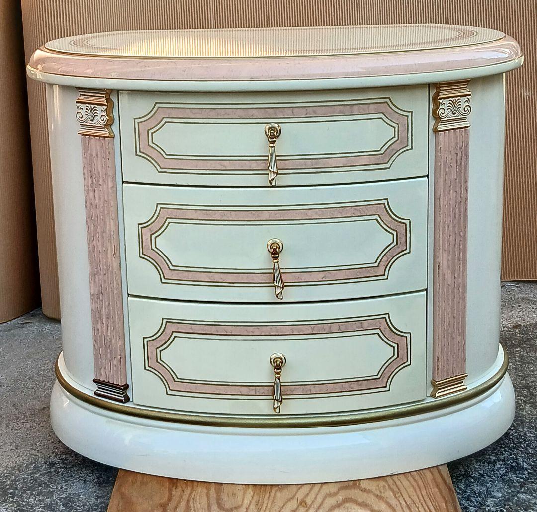 和歌山市引き取限定品　 イタリア製サイドチェスト 3ドロワー ナイトチェスト