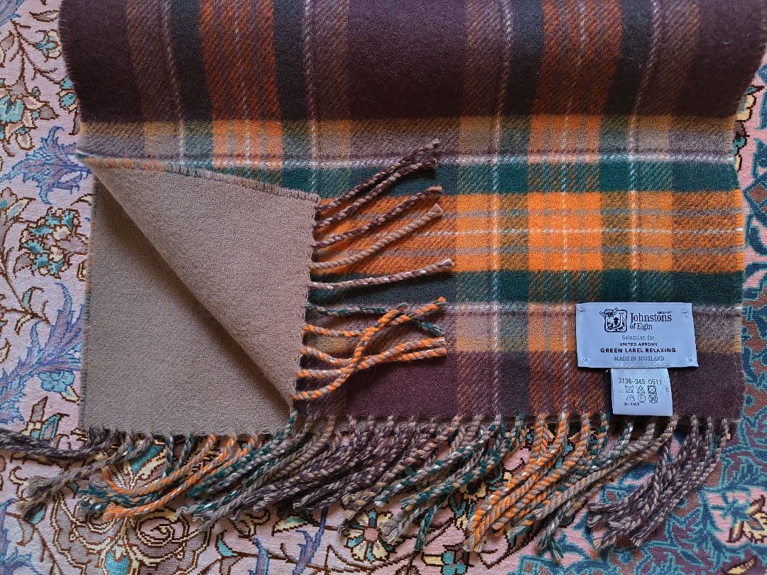 ジョンストンズJOHNSTONS ウールカシミヤマフラーストール 8008