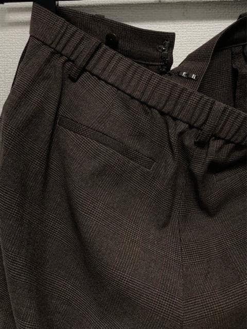 新品☆13号L♪チェック柄♪ウール調9分丈パンツスーツ♪お仕事・通勤☆r198