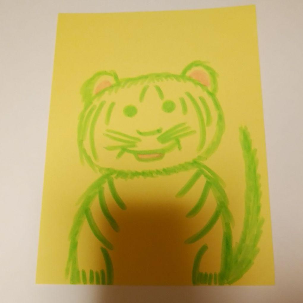 #爆買いイラストで出品する　#爆買いイラスト　うろ覚えで描いたトラの絵