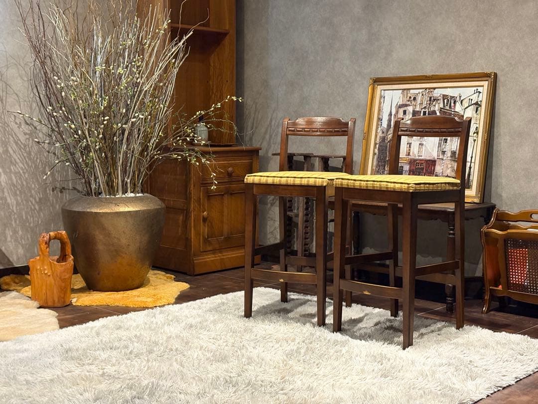 karimoku カリモク　カウンターチェア　ハイチェア　アンティーク　IZ