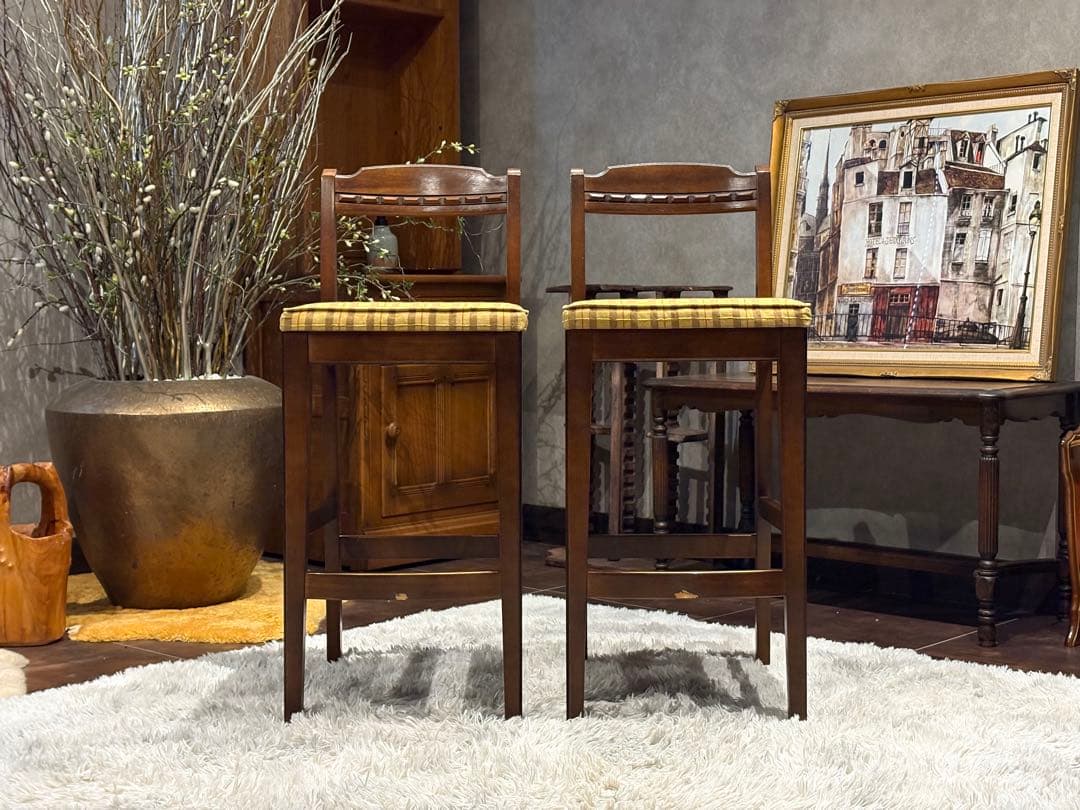 karimoku カリモク　カウンターチェア　ハイチェア　アンティーク　IZ