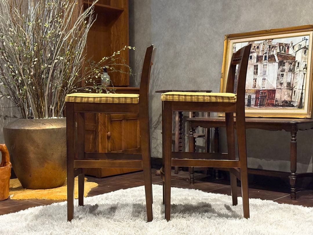 karimoku カリモク　カウンターチェア　ハイチェア　アンティーク　IZ