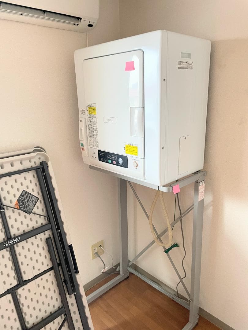 札幌市引取限定 日立 衣類乾燥機 DE-N50WV 2019年製 スタンド付