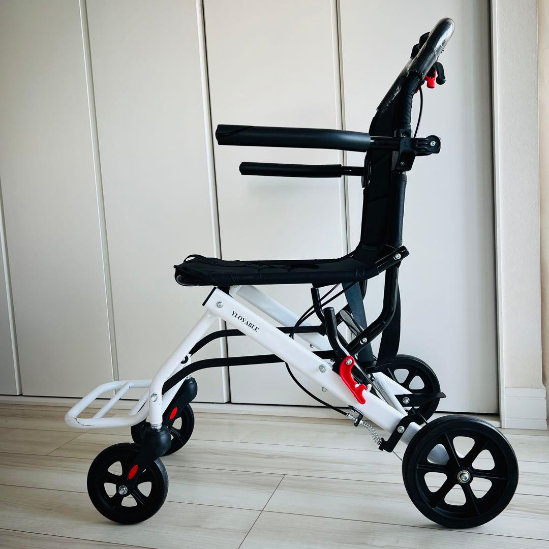 【良品】　介助式　車椅子（杖・説明書付き）／軽量