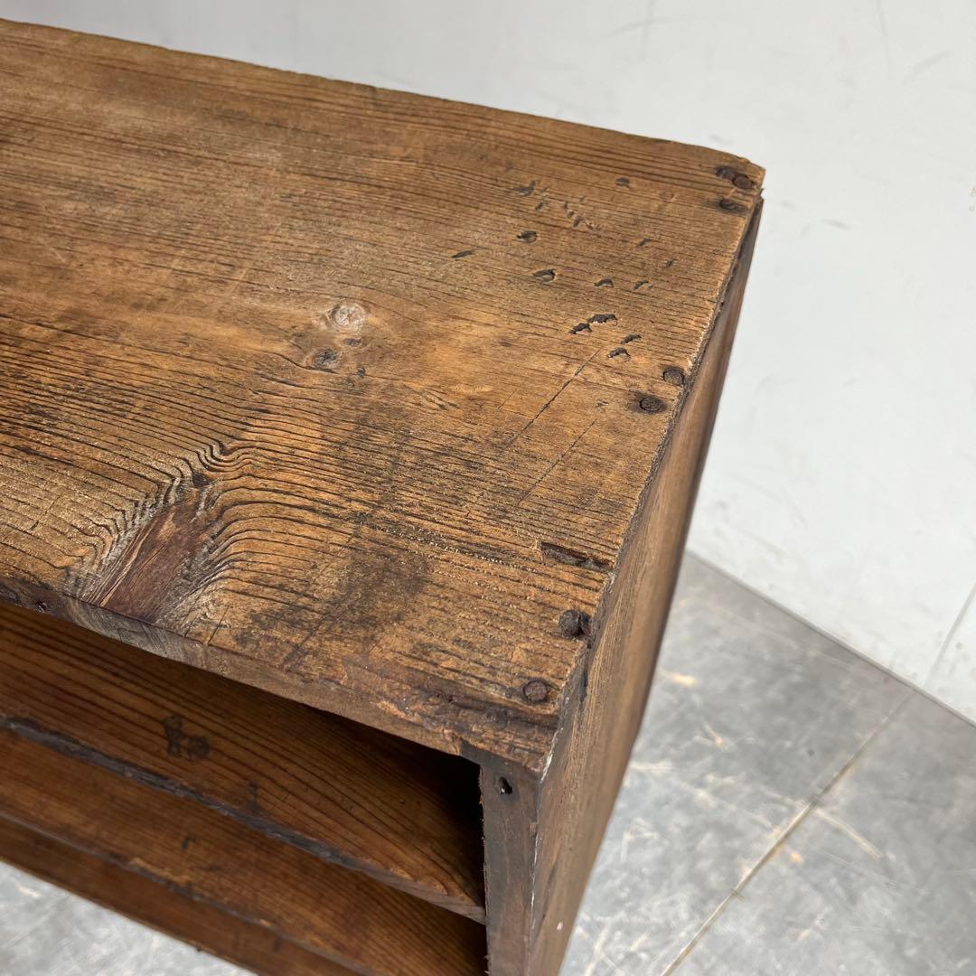 アンティーク 飾り棚 オープンラック 無垢材 シャビー z446