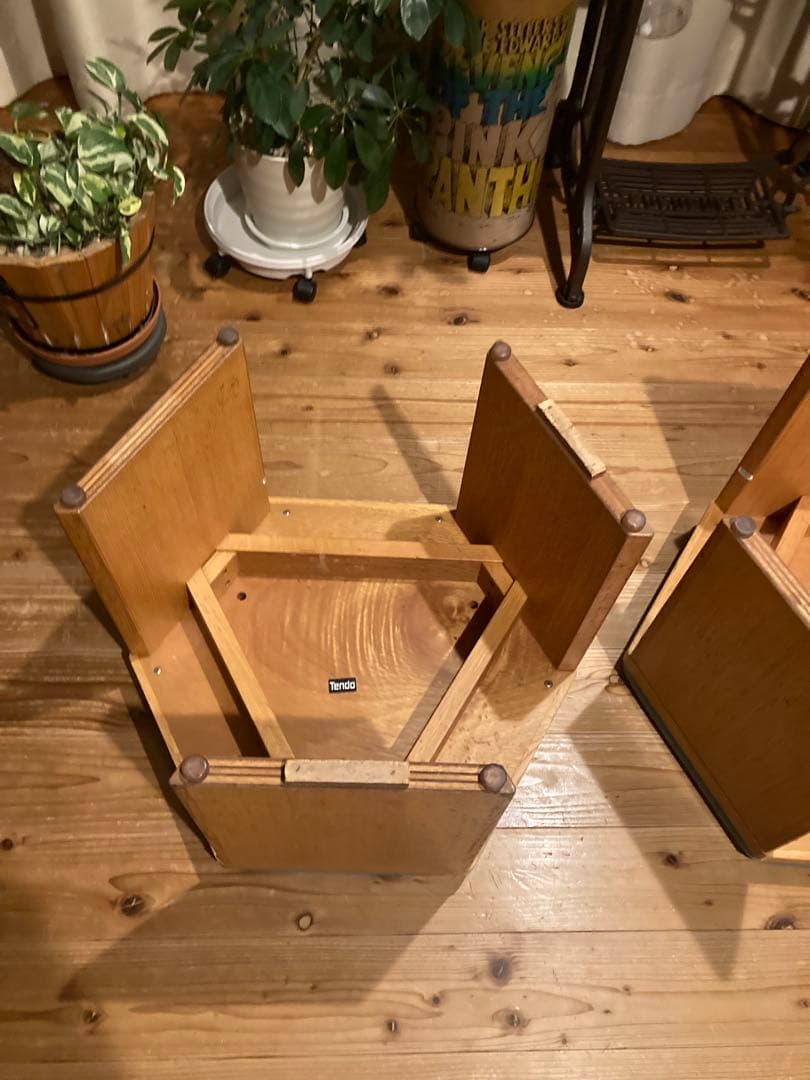 天童木工　六角形スツール 座面レザー　2脚①