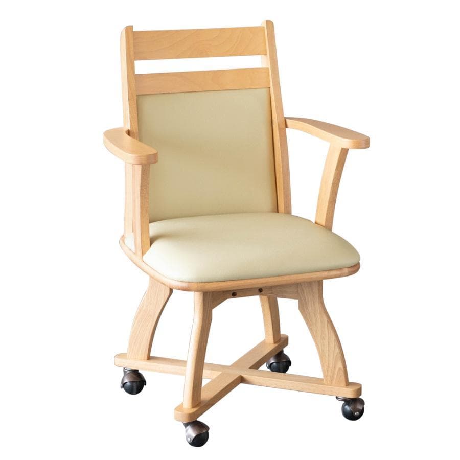 GLI DC PV　1脚　回転式ダイニングチェア　肘付アーム　ナチュラル