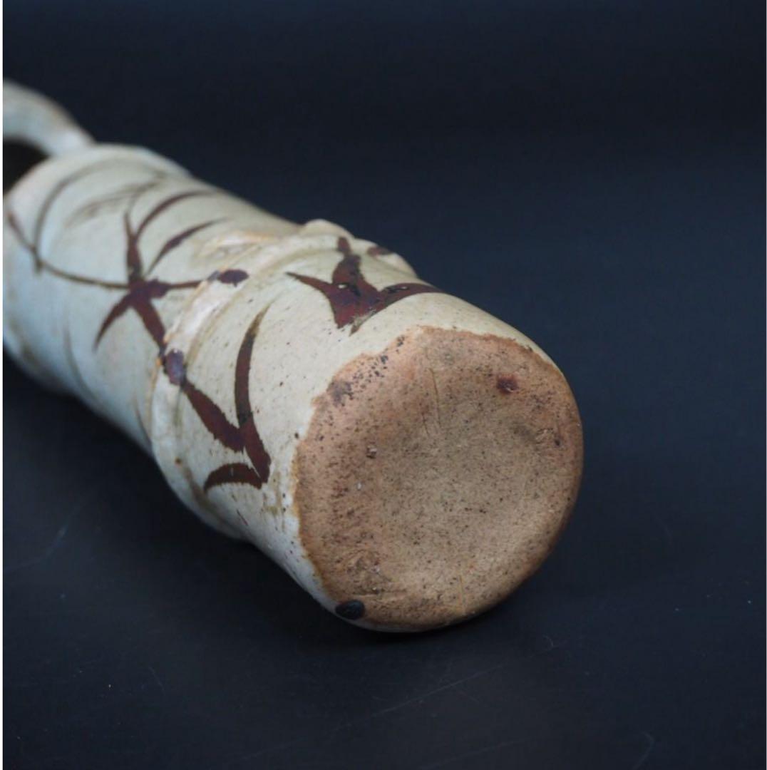 送料無料　時代物　乾山銘 竹形掛け花入れ　花器活け花華道具