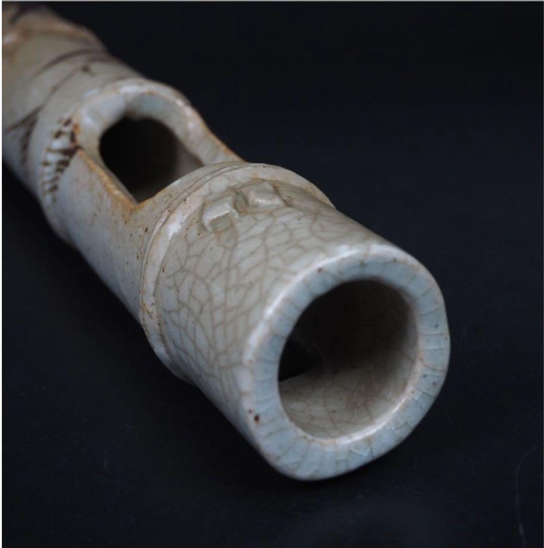 送料無料　時代物　乾山銘 竹形掛け花入れ　花器活け花華道具