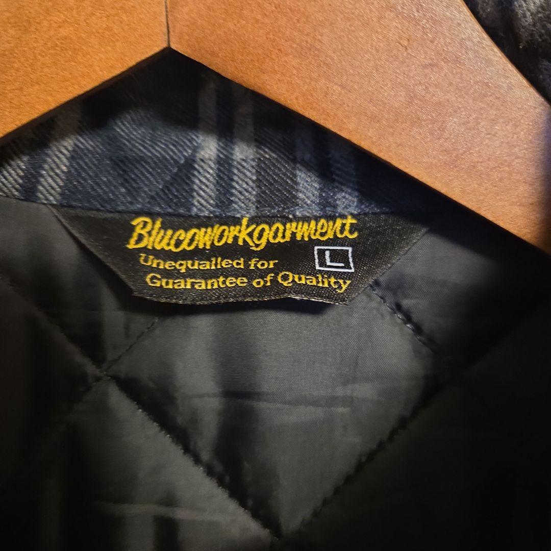 美品　BLUCO キルティングシャツ ネイビー OL-046