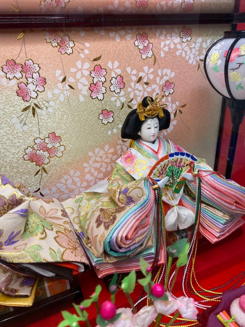 東京久月　雛人形アクリルケース入り親王飾り・間口約５７×奥行約３１×高さ約３６㎝