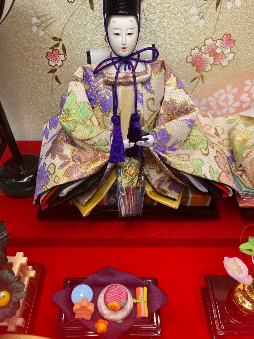 東京久月　雛人形アクリルケース入り親王飾り・間口約５７×奥行約３１×高さ約３６㎝