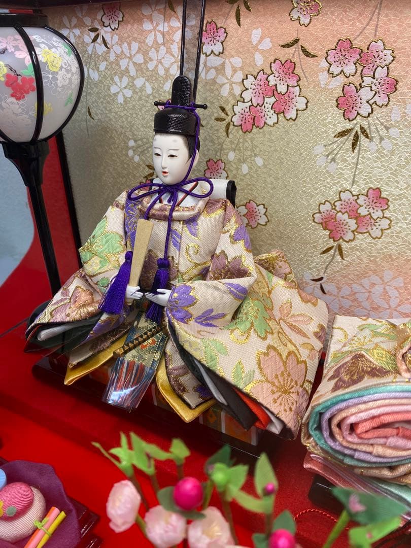 東京久月　雛人形アクリルケース入り親王飾り・間口約５７×奥行約３１×高さ約３６㎝