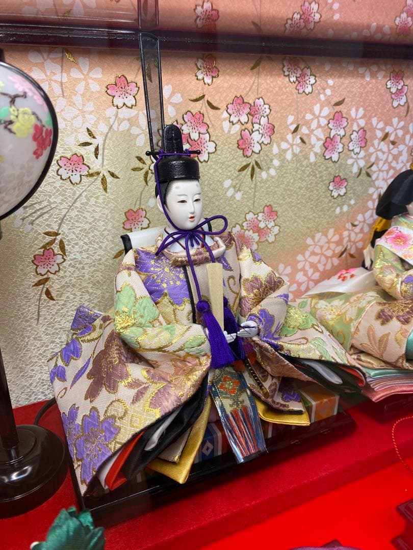 東京久月　雛人形アクリルケース入り親王飾り・間口約５７×奥行約３１×高さ約３６㎝