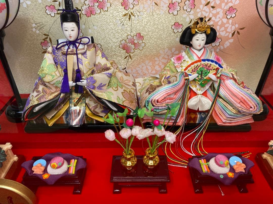 東京久月　雛人形アクリルケース入り親王飾り・間口約５７×奥行約３１×高さ約３６㎝