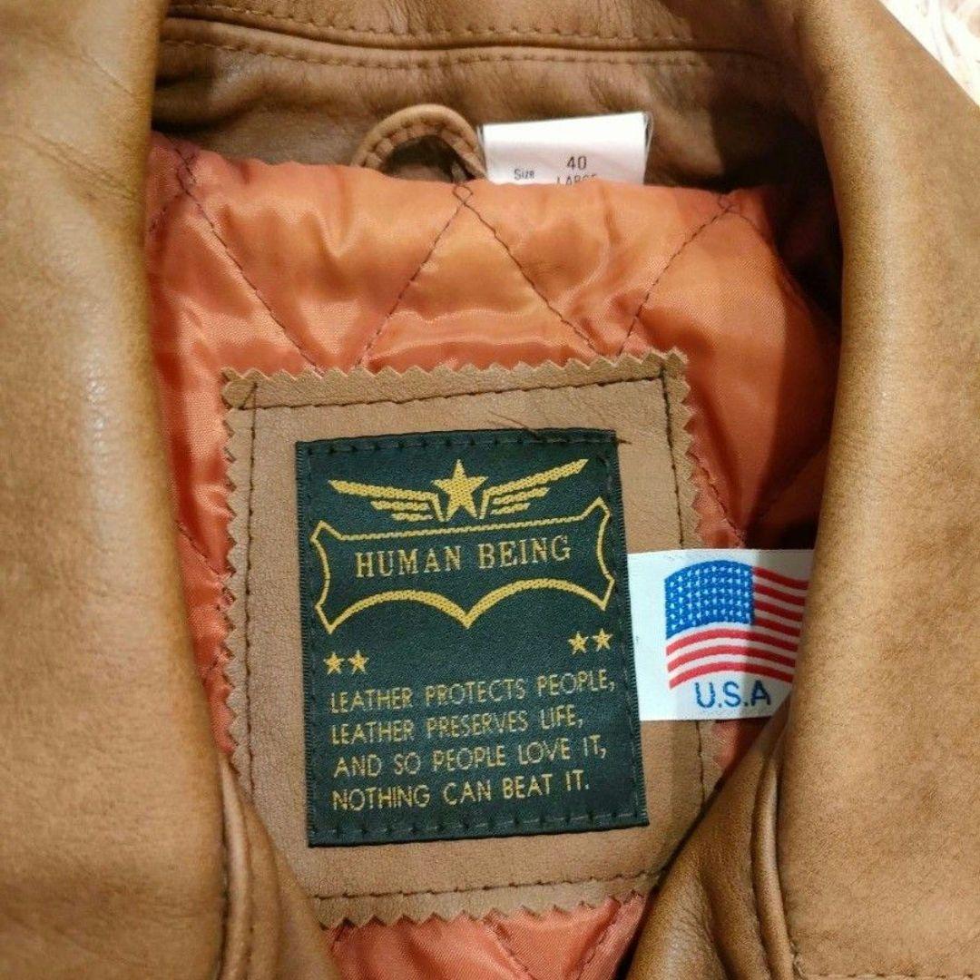 USA製human being　ダブルライダース 本革レザージャケット美品
