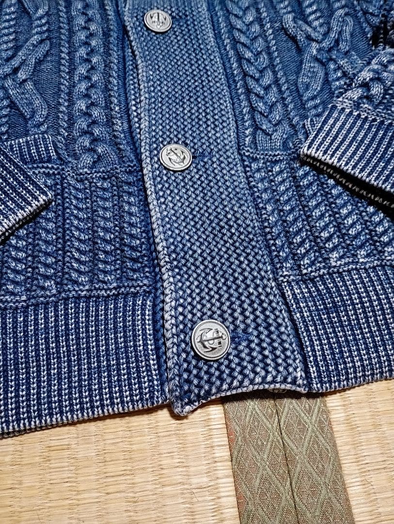 希少　名作　RRL インディゴ ショールカラー ボルチモア　アラン　メタル