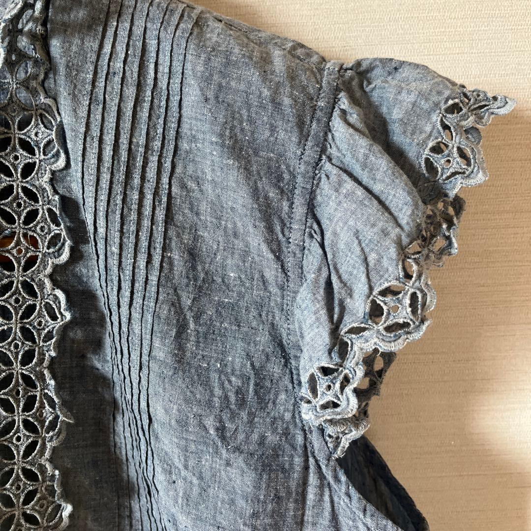 45rpmダンガリーカットワークレースプラウス