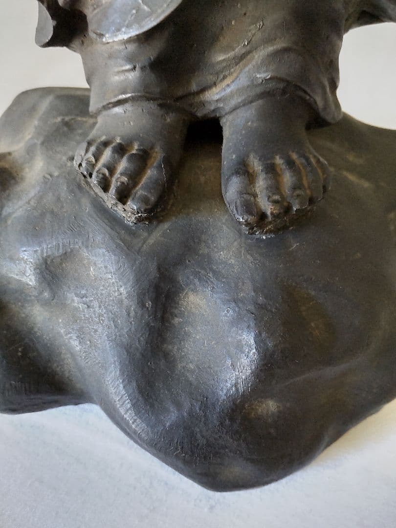 江戸時代-銀象嵌出山釈迦像-青銅製