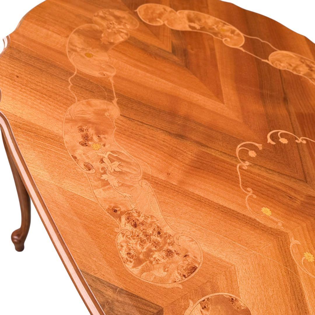 KZ023 イタリア製 象嵌細工　ダイニングテーブル 猫脚　オーダーメイド