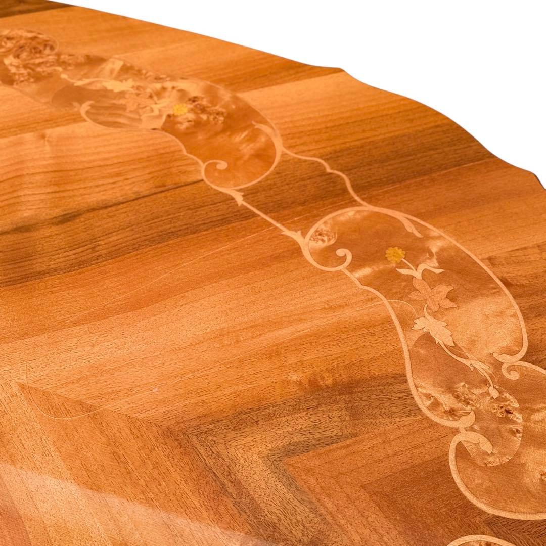 KZ023 イタリア製 象嵌細工　ダイニングテーブル 猫脚　オーダーメイド