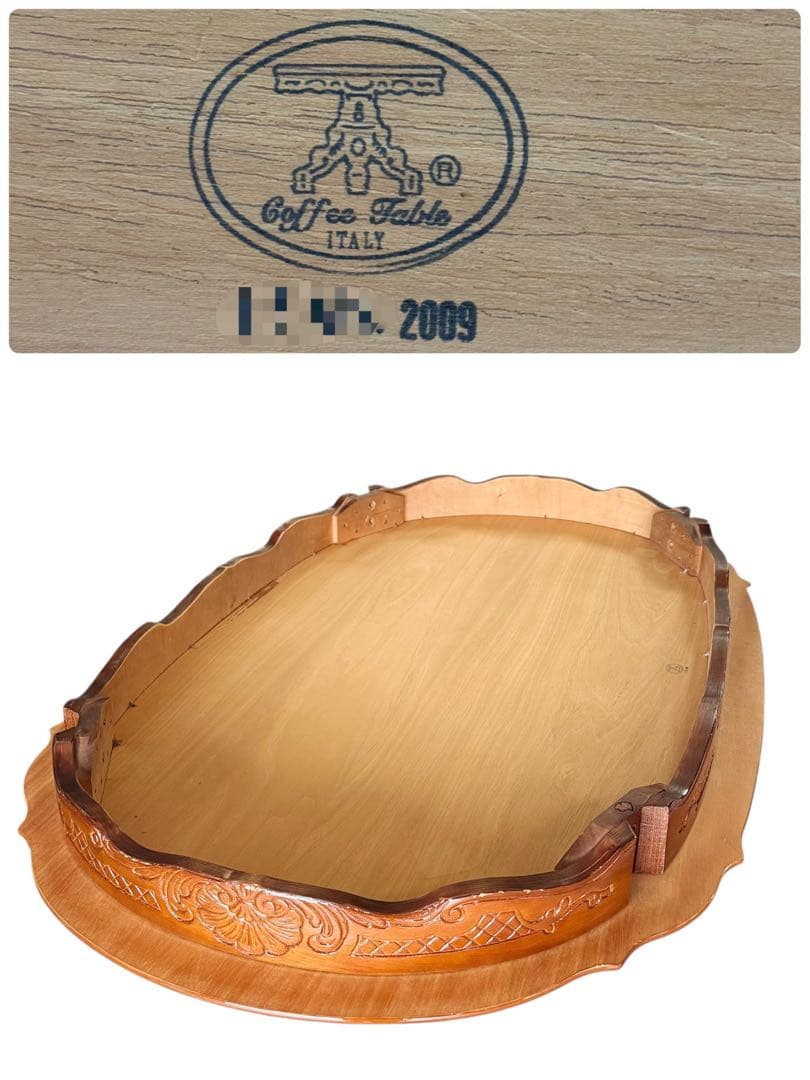 KZ023 イタリア製 象嵌細工　ダイニングテーブル 猫脚　オーダーメイド