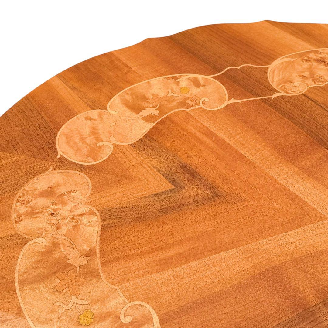 KZ023 イタリア製 象嵌細工　ダイニングテーブル 猫脚　オーダーメイド