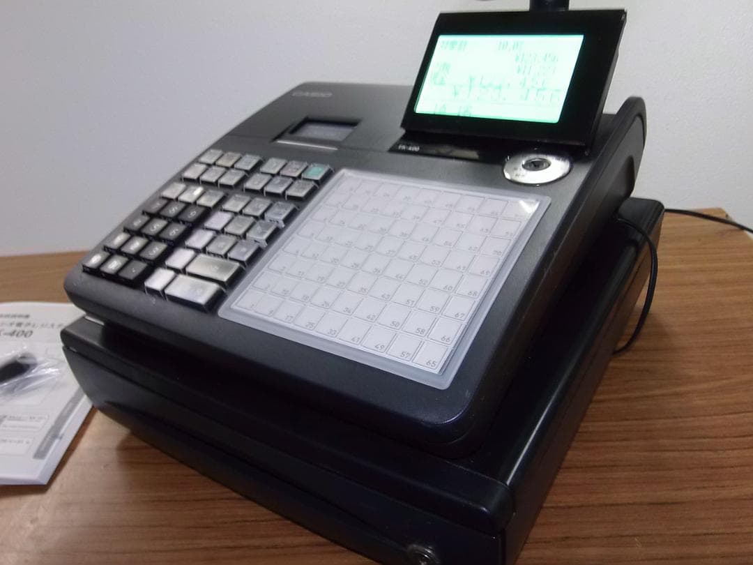 人気の黒1129設定無料TK-400飲食向72タッチカシオ　インボイスレジスター