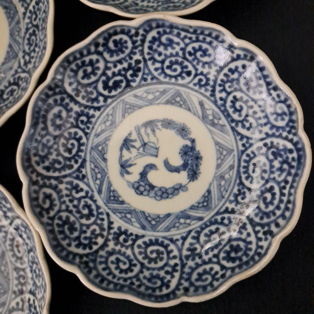 「ご成約者」です。 「たこ唐草が小皿にも！」 古伊万里皿4客セット 骨董ア