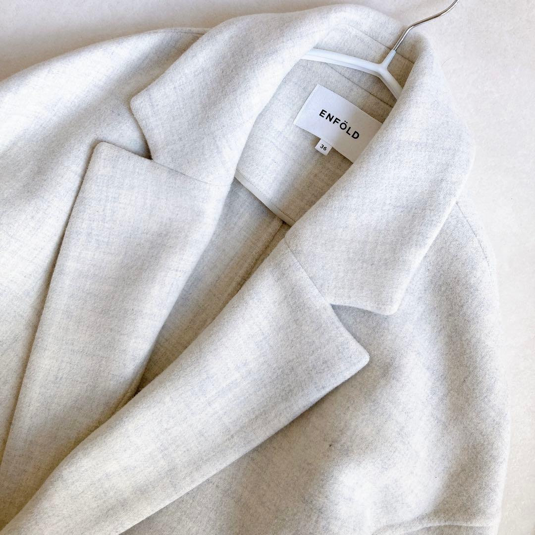 【美品】エンフォルド ダブルフェイス 立体ポケット オーバーサイズロングコート