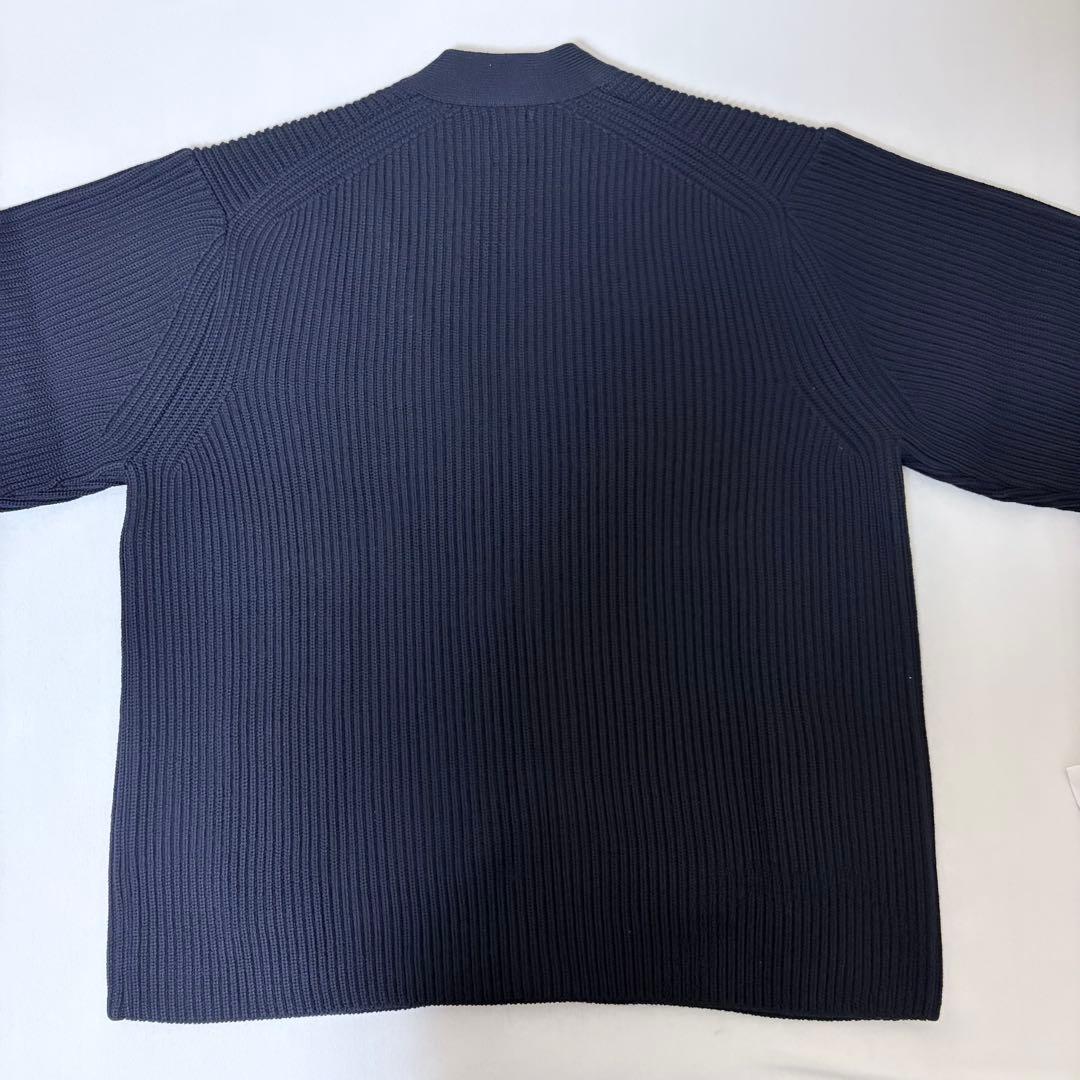 トップス BATONER SOLID WOOL RIB CARDIGAN / NAVY