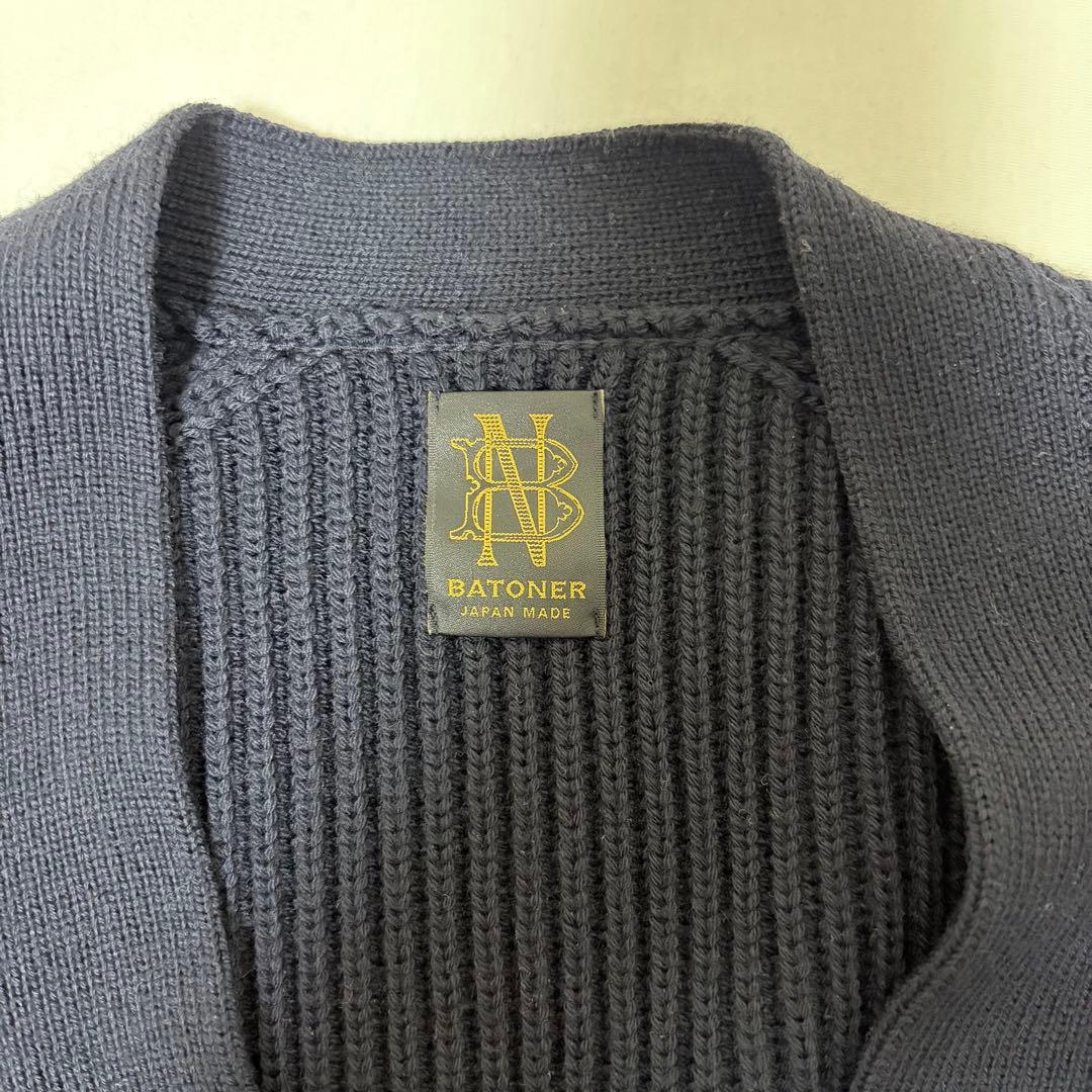 トップス BATONER SOLID WOOL RIB CARDIGAN / NAVY