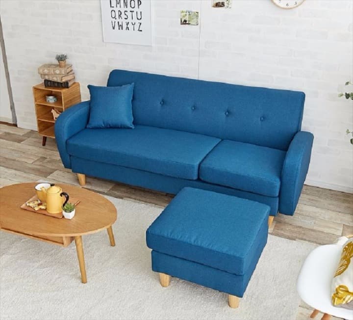 北欧デザイン　3人掛けカウチソファ